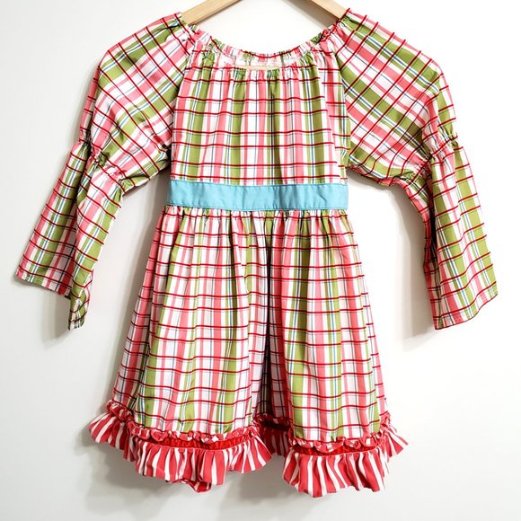 Matilda Jane Girl's Dress Plaid Bell Sleev… - Picture 1 of 9